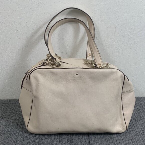 Kate Spade Chain Strap Satchel Shoulder Bag Purse Cream Leather PXRU2671-S363 - Picture 3 of 17